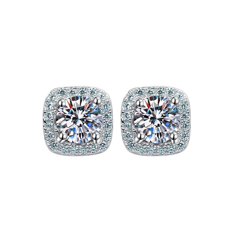 Square Wrap Moissanite Diamond Earrings