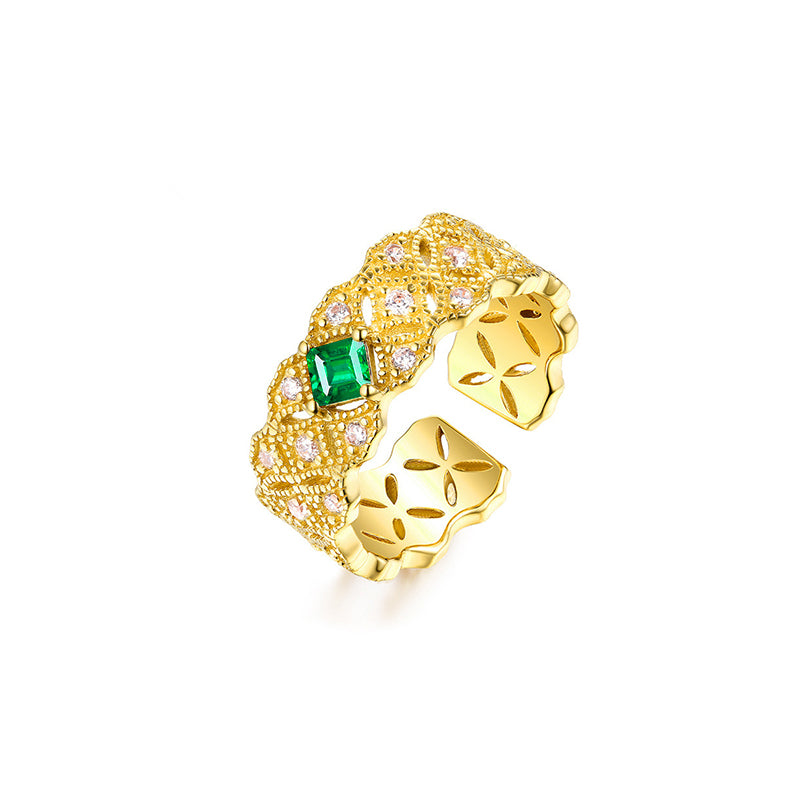Vintage Court Emerald Ring