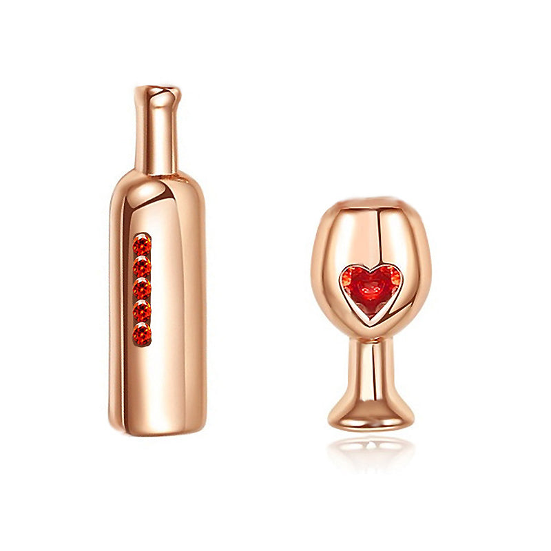 Wine Glass Wine Bottle Love Earrings