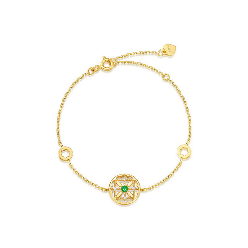 Round Window Emerald Bracelet