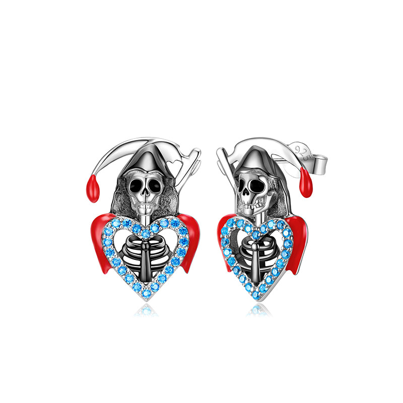 The Grim Reaper Skull Earrings