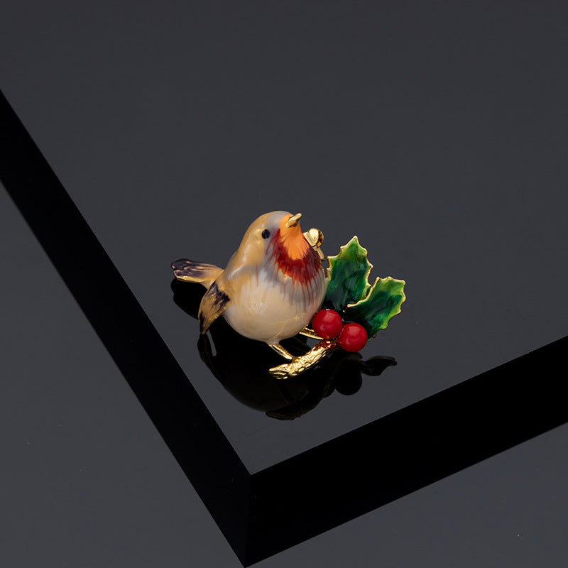 Chubby Bird Enamel Brooch