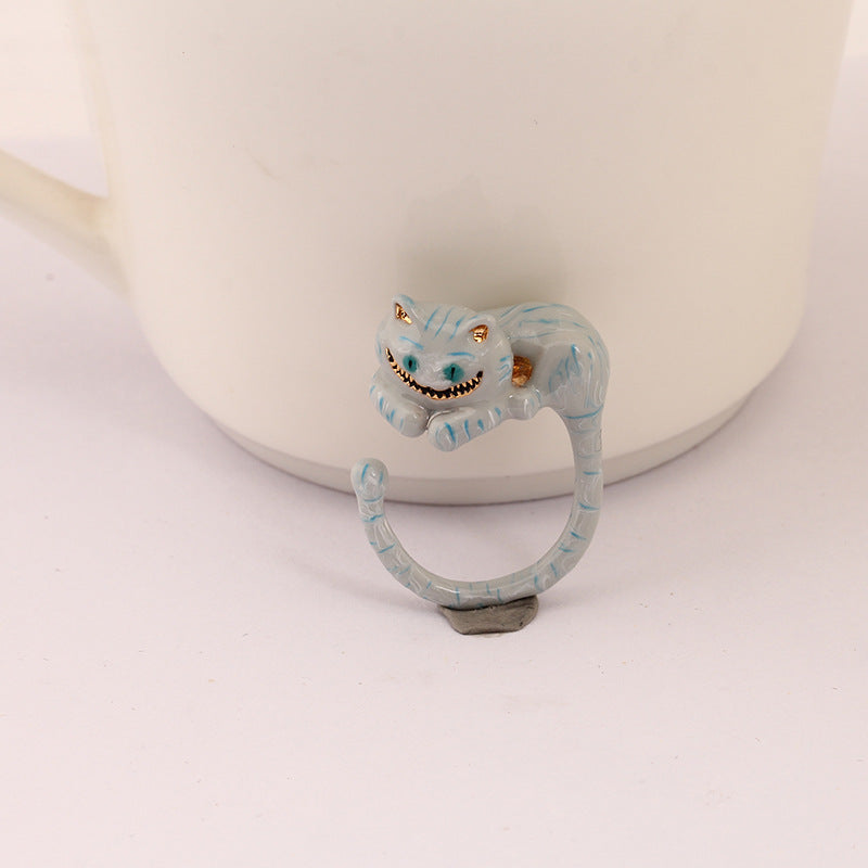 Laughing Cat Enamel Ring