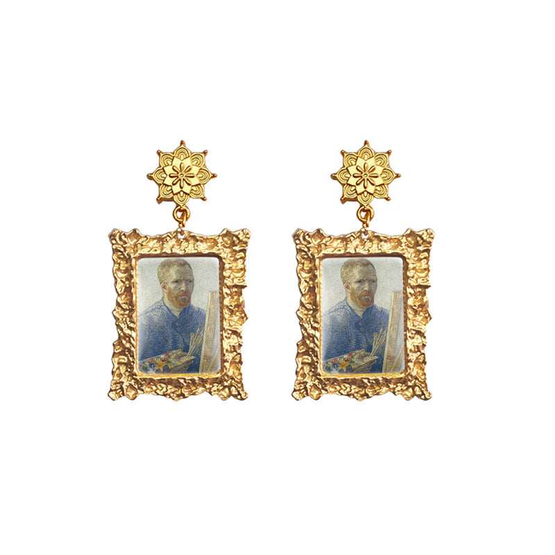 Van Gogh Gold Framed Earrings