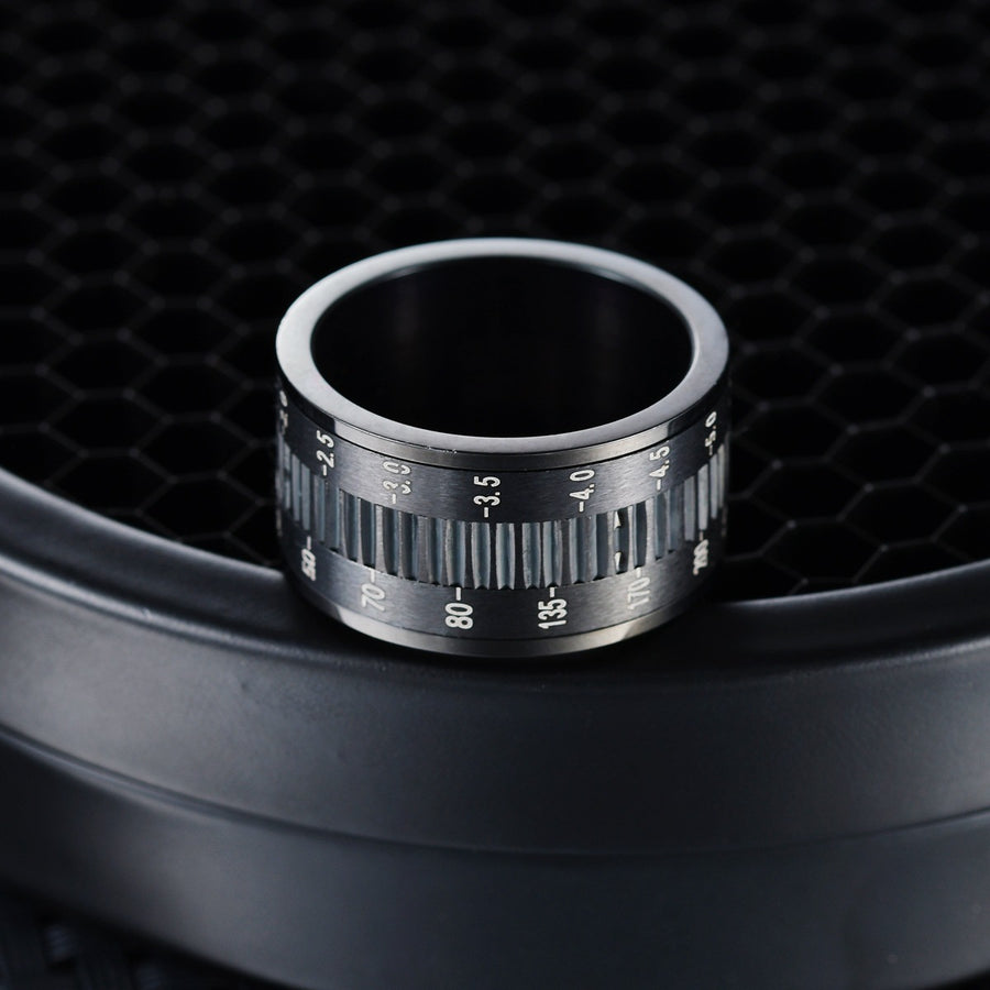 Camera Lens Rotatable Men's Ring