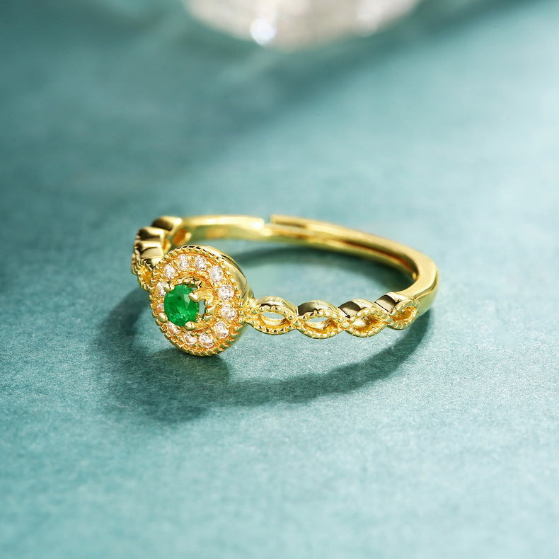 Round Wrapped Emerald Ring