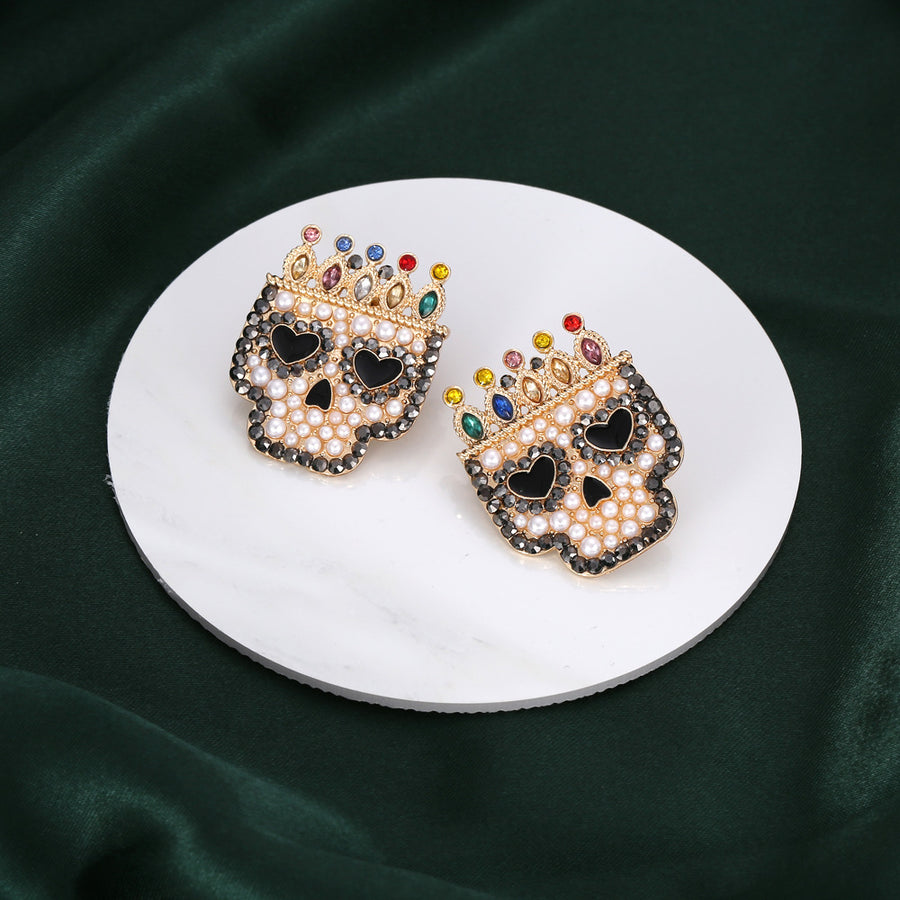 Skull Queen Pearl Earrings