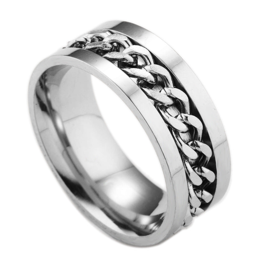 Chain Rotatable Openable Beer Men's Ring