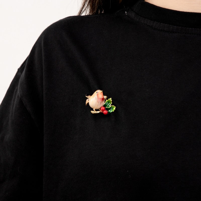 Chubby Bird Enamel Brooch