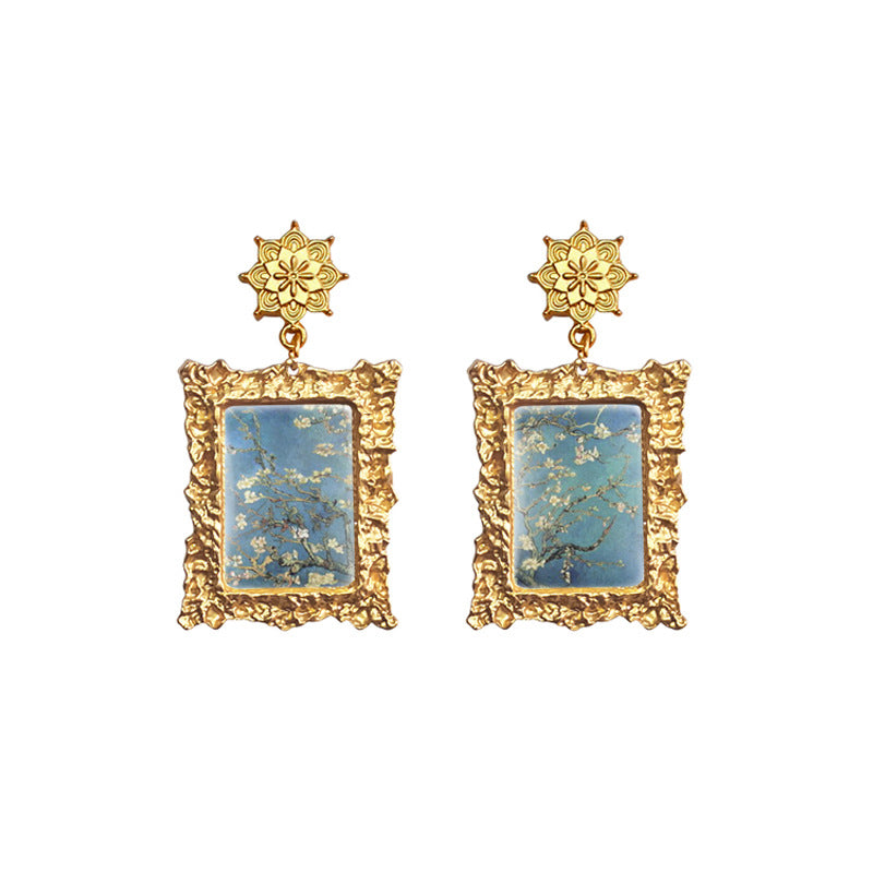 Van Gogh Gold Framed Earrings