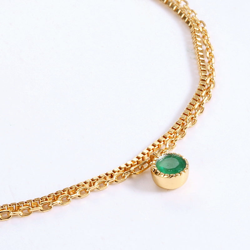 Double Lace Emerald Bracelet