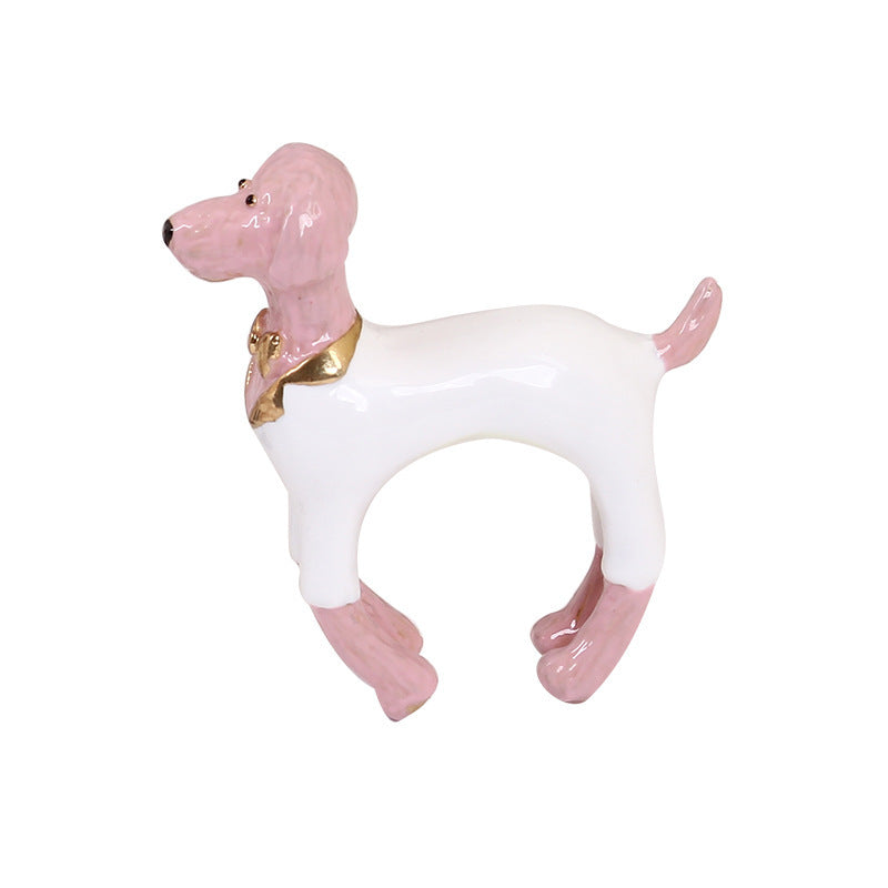 Bow Tie Puppy Enamel Ring