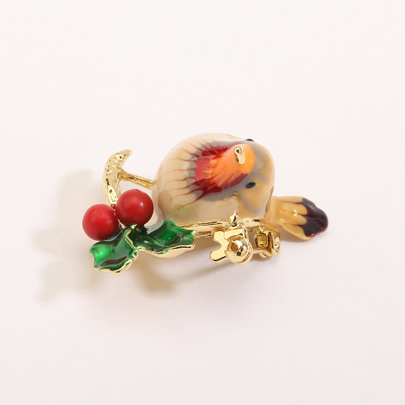 Chubby Bird Enamel Brooch