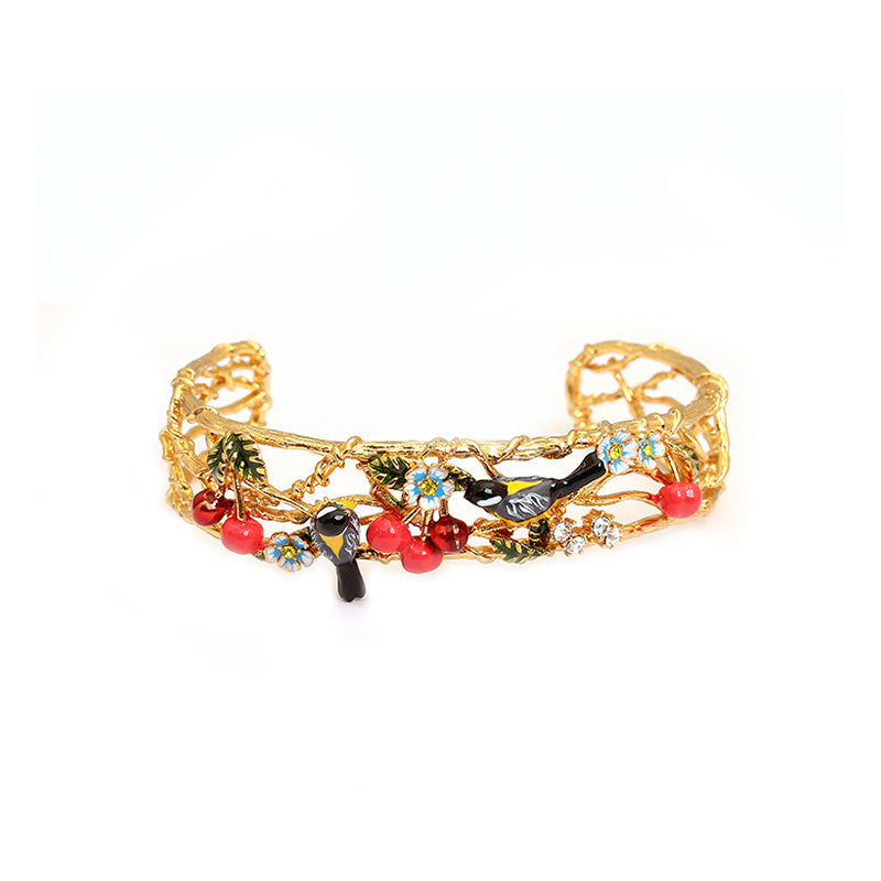 Orioles Cherries Enamel Bracelet