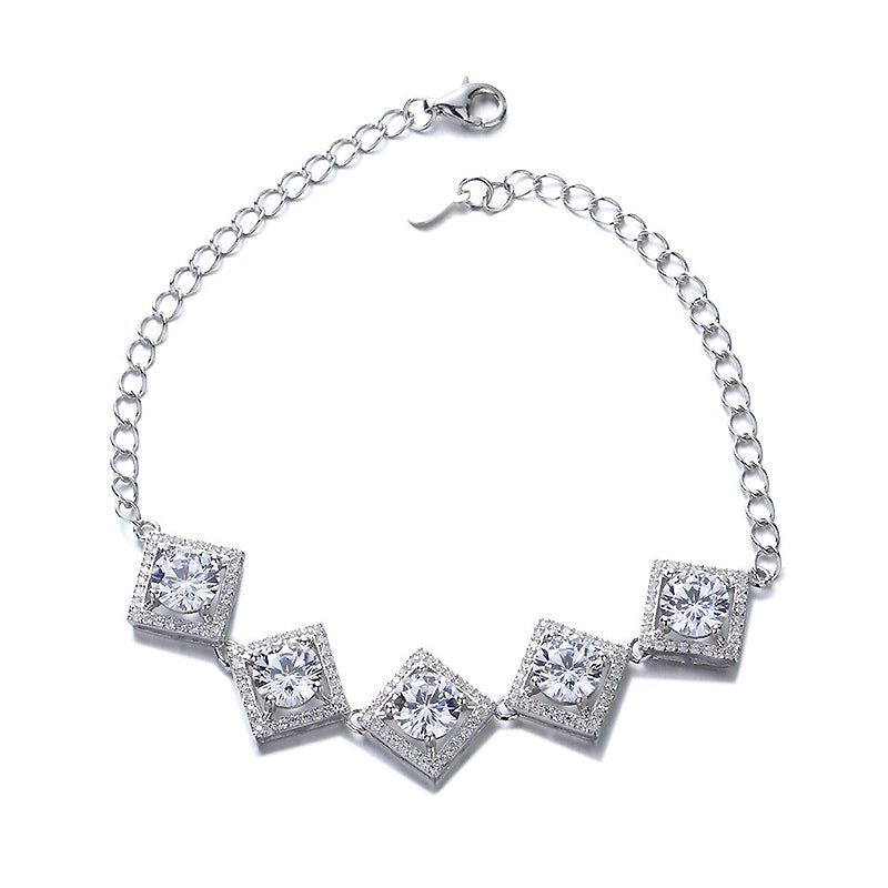 Top Luxury Rhombus 5 carat Moissanite Bracelet