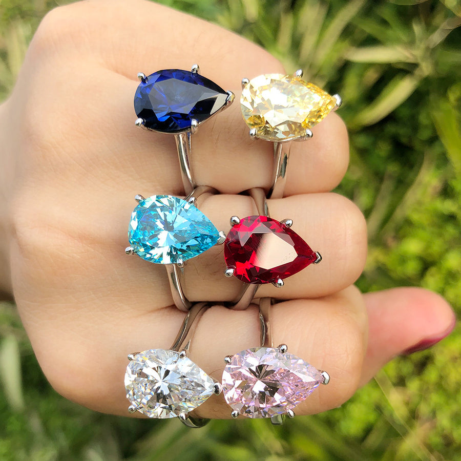 Pear Cut 6 Color Ring