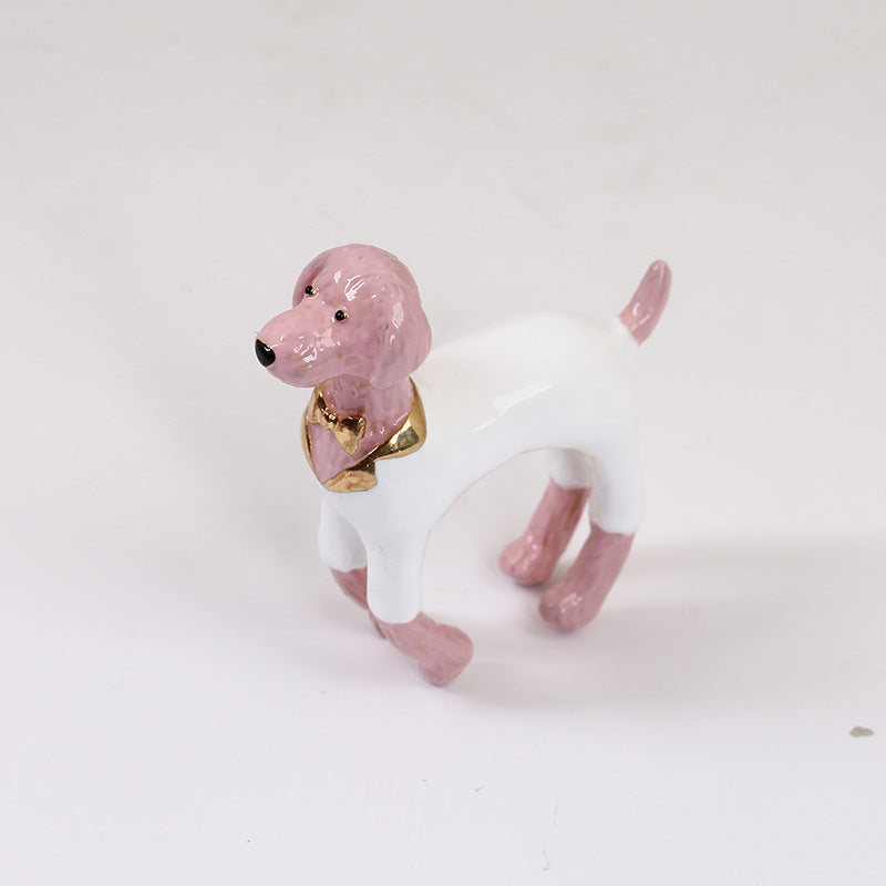 Bow Tie Puppy Enamel Ring