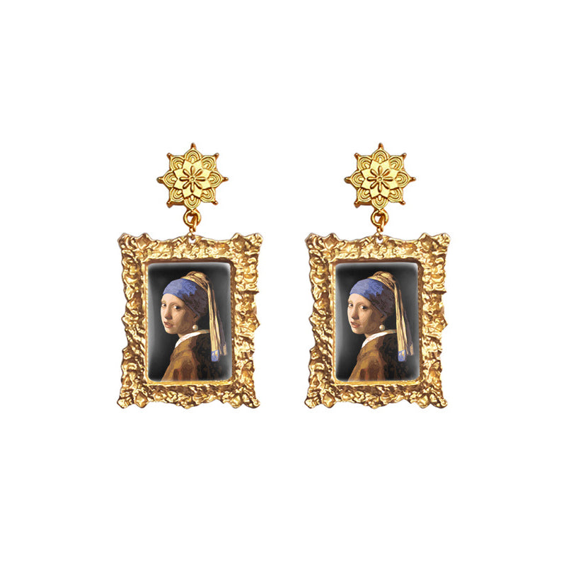 Van Gogh Gold Framed Earrings