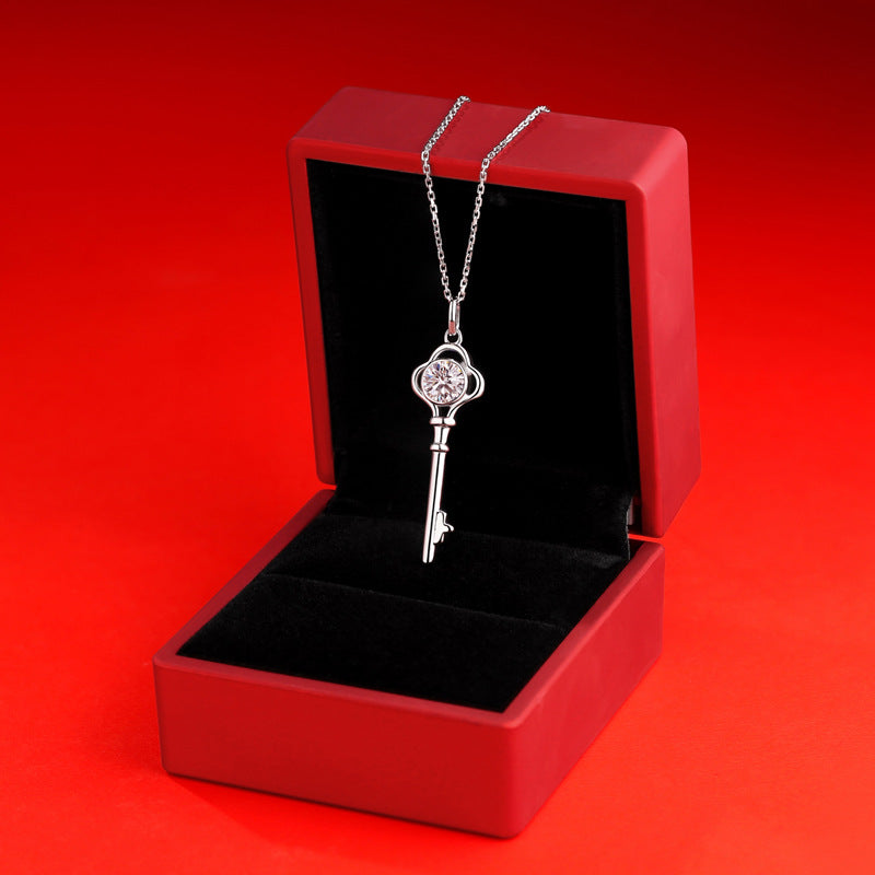 The Secret Key Of Love Moissanite Necklace
