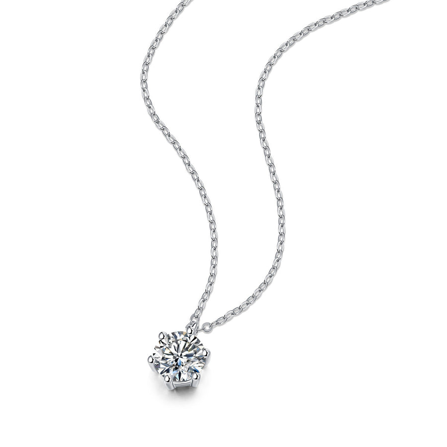 Pure 6 Claws Moissanite Necklace