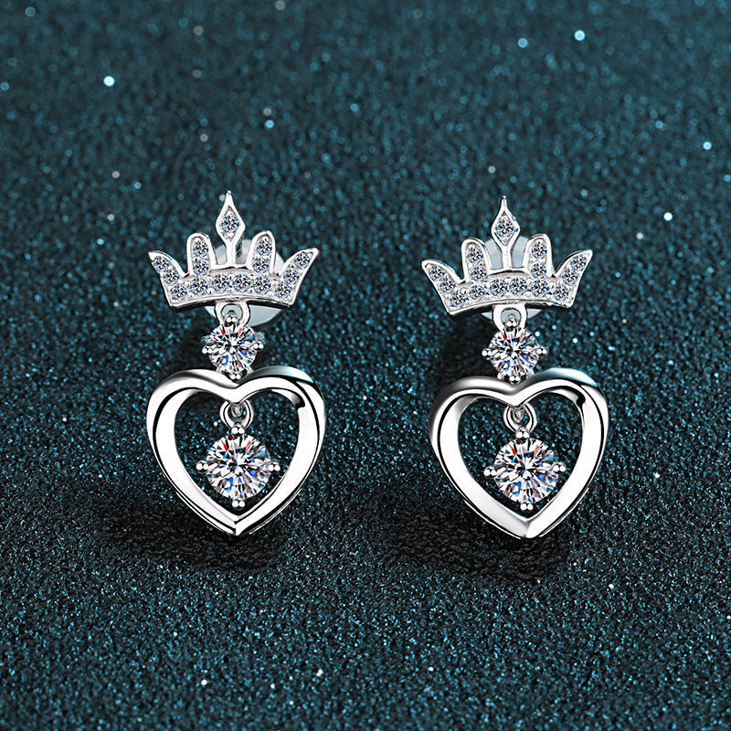 Queen's Heart Moissanite Earrings