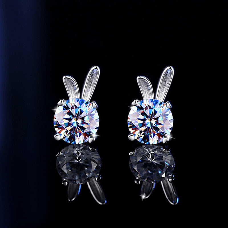 Cute Bunny Moissanite Earrings