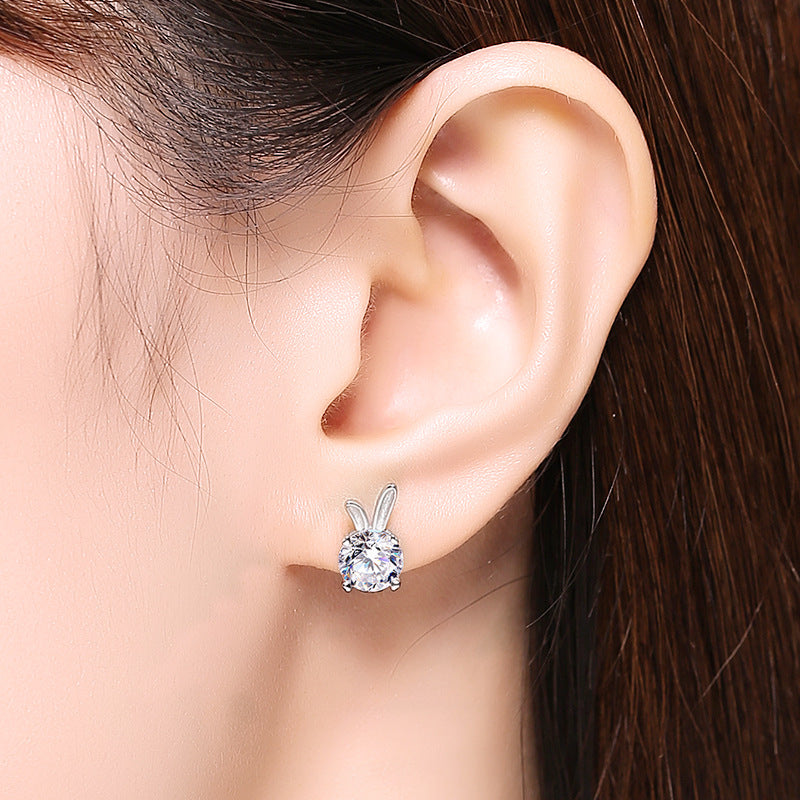 Cute Bunny Moissanite Earrings