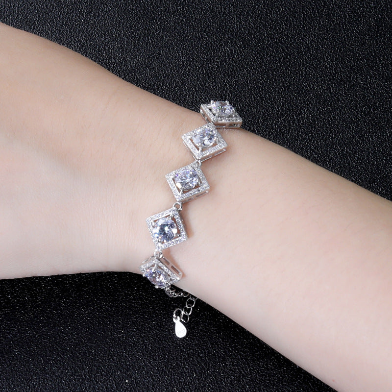 Top Luxury Rhombus 5 carat Moissanite Bracelet