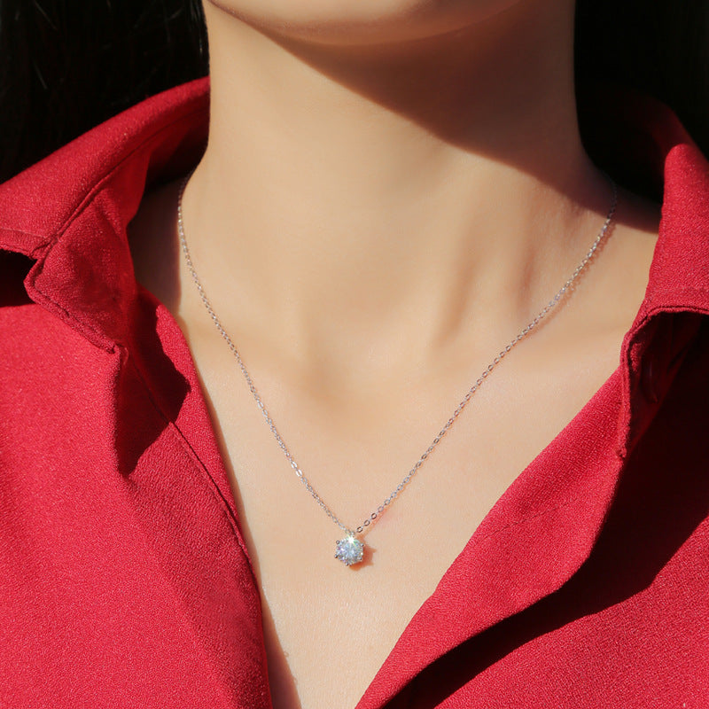 Pure 6 Claws Moissanite Necklace