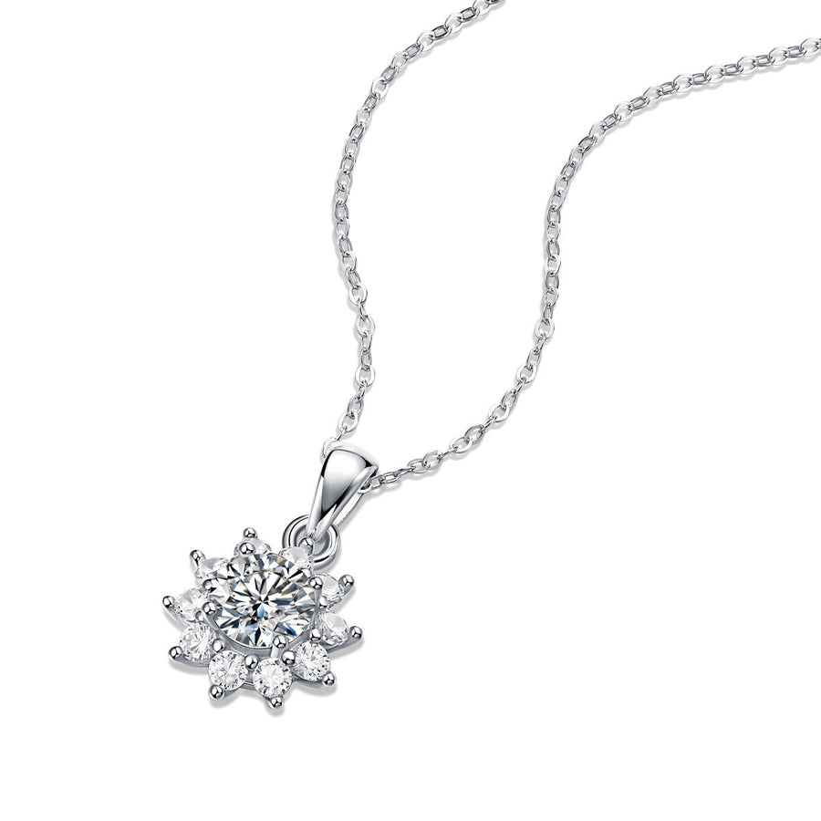 Sun Flower Moissanite Necklace