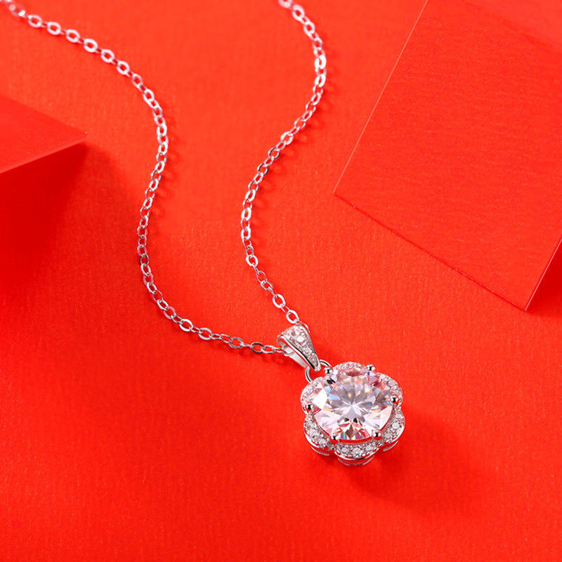 Plum Blossom Moissanite Necklace