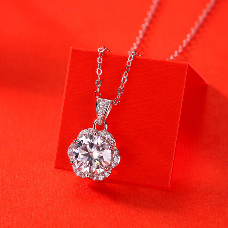 Plum Blossom Moissanite Necklace