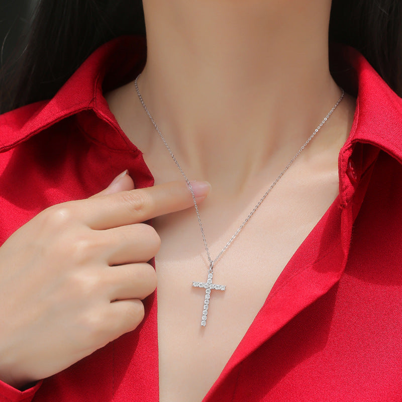 Cross Of Faith Moissanite Necklace