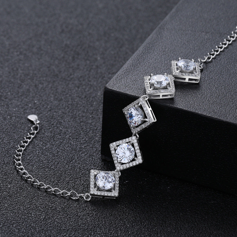 Top Luxury Rhombus 5 carat Moissanite Bracelet