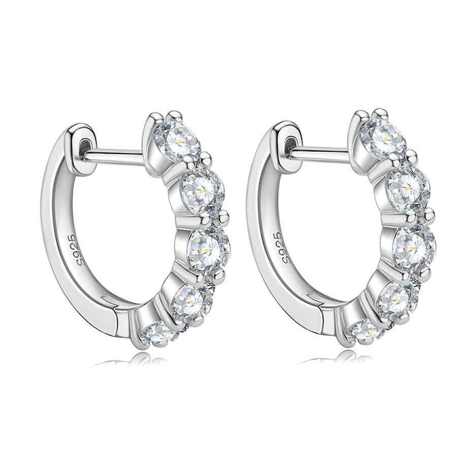 5 Diamond Single Row Moissanite Earrings