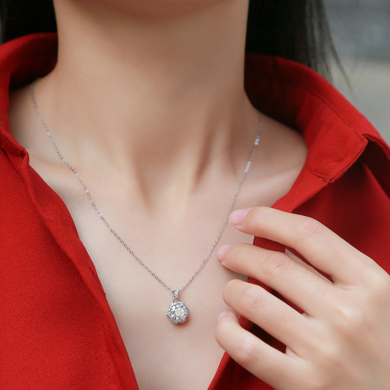 Plum Blossom Moissanite Necklace