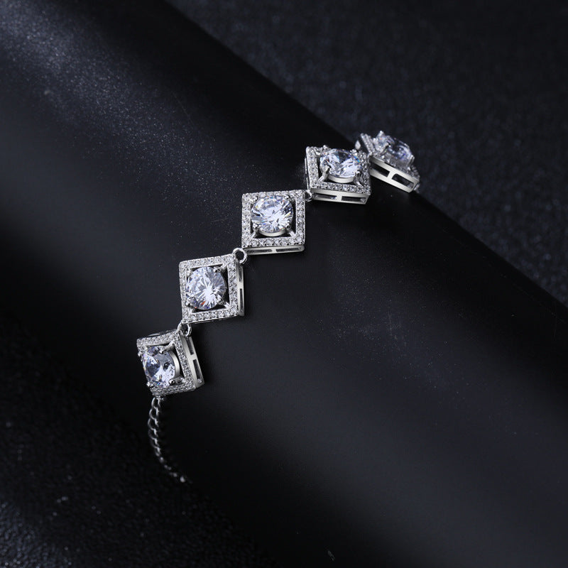 Top Luxury Rhombus 5 carat Moissanite Bracelet