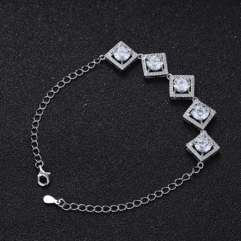 Top Luxury Rhombus 5 carat Moissanite Bracelet